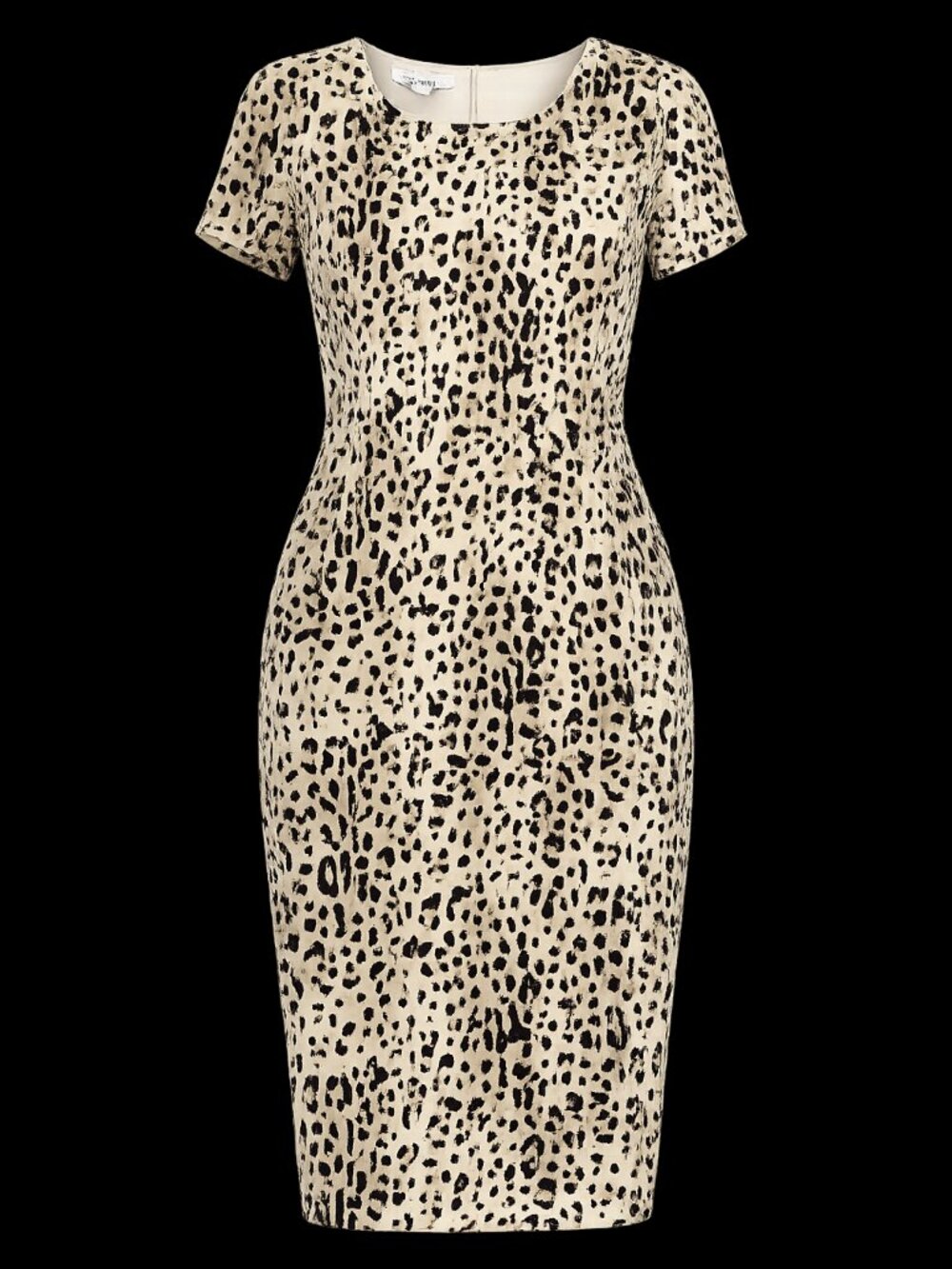 Maggy London Size 10 Silk Animal Print Sheath Dress Square Neck Classic Chic Y2K